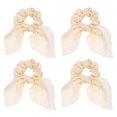 thumbnail image 1 of Uxcell 4Pcs Scrunchies de Lazo, Lazos para el Cabello de Poliéster Cinta de Satén Elástica con Sujetadores de Bufanda de Coleta con Lazo para Mujeres y Niñas, Uso Diario, Fiesta, Blanco Lechoso, 1 of 7