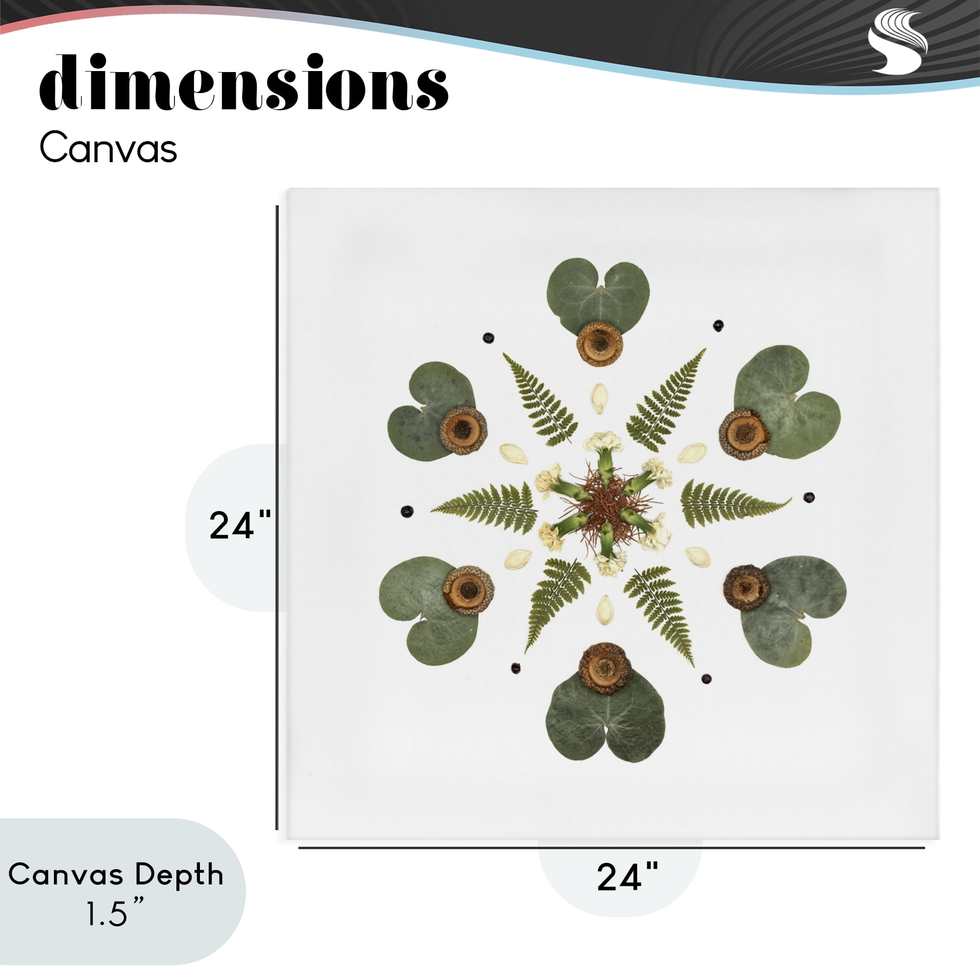 Stupell Industries Lily Pad & Fern Mandala Canvas Wall Art, design by Beth Adoette