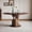 59 Inch Walnut Round, variant on Montary 47 Inch Solid Wood Dining Table with 23 Inch Tempered Glass Lazy Susan, Stainless Steel Base Round Kitchen Table Retro Fashion Home Restaurant Office Table, Walnut Color