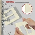 thumbnail image 5 of ENERLITES Screwless Decorator Wall Plate, Child Safe Outlet Cover, Standard Size 2-Gang, Polycarbonate Thermoplastic, Glossy, Light Almond, 5 of 5