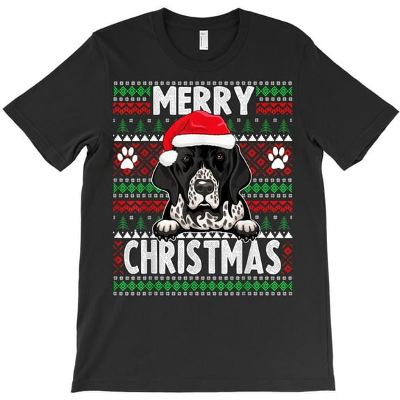 English Pointer Christmas Dog Funny Xmas Pajama Holiday Pet Lover Graphic H34646 T-Shirt, for Men and Women, Up to Size 5XL