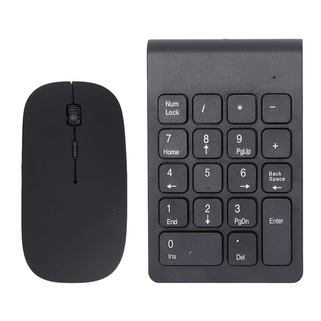 Combo de teclado numérico Inalámbrico y ratón ASHATA recargable negro
