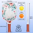 thumbnail image 3 of Pickleball Paddles Set Of 1, Fiberglass Surface, Spring Flowers Floral Print, 1 Paddle, 2 Balls & Bag, 3 of 5