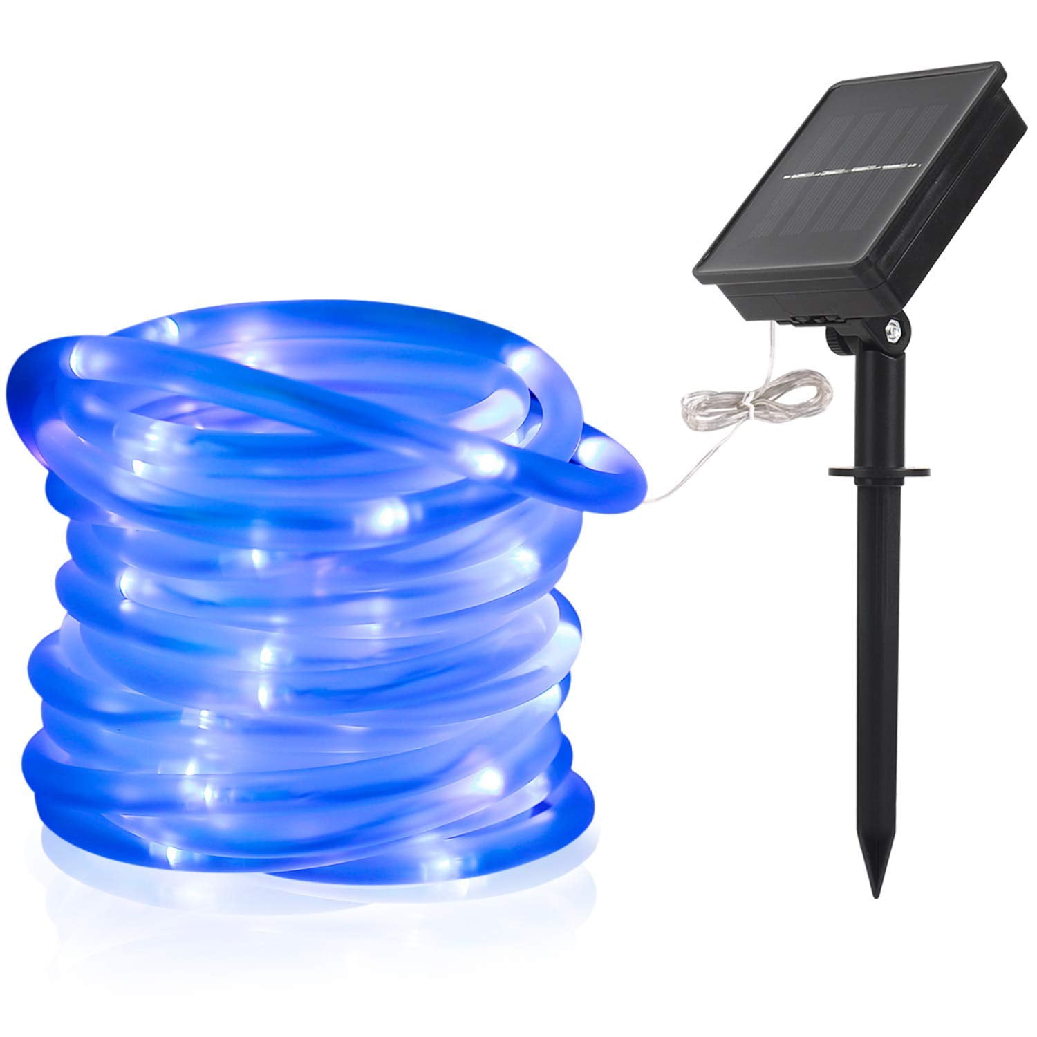33FT/10M 100-LEDs Solar Powered Waterproof LED Tube Light Lamp Fairy ...