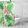 thumbnail image 2 of Coolnut Palm Leaves Flamingo Shower Curtain Bathroom Decor Watercolor Shower Curtain Sets Fabric Cloth Bathroom Curtains with Hooks 60x72 Inch, 2 of 6