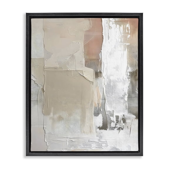 Stupell Industries Southwestern Subtle Blush Abstract Black Floating Frame Canvas Art, 17 x 21, by Riley B