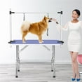thumbnail image 5 of Pefilos 36" Dog Grooming Table for Medium Small Dogs Professional Portable Trimming Table with Arm/Noose/Mesh Tray Pet Grooming Table, Blue, 5 of 17