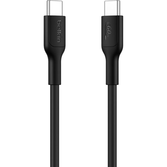 Belkin BoostCharge USB-C to USB-C Cable 60W (1M/3.3ft. 60W) - Soft, Flexible Fast-Charging Cable, Type C Charger Cord for iPhone 16 & 15 Series, Galaxy S25, MacBook, iPad Pro, & More - Black