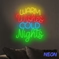 thumbnail image 5 of Handmadetneonsign Warm Wishes Cold Nights Neon Sign, Christmas Led Sign, Christmas Quote Wall Art, Winter Vibes Decor 81618, 5 of 5