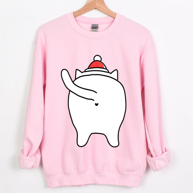 Sudadera navideña para mujer, suéter de otoño con animales de dibujos animados, regalo para amantes de los gatos, sudaderas con capucha informales de moda navideña, ropa para niñas