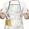 thumbnail image 2 of Pioneer Flower Floral Print Pattern Apron-Garden Aprons for Women with Pockets-Cotton Linen Waterproof Kitchen Cooking Gardening Aprons Adjustable for Kitchen,Cooking,BBQ and Salon 33x27 Inch, 2 of 7