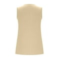 thumbnail image 4 of Fnooota Women's Cotton Tank Tops, Casual Loose Fit V Neck Vacation Summer Tops with Pockets Beige Size S-2XL, 4 of 7