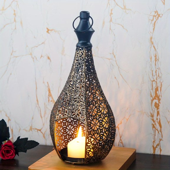 1pc metal lantern candle holder Morocco candle holder ornament vintage home candle holder decoration farmhouse style wrought iro