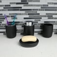 thumbnail image 2 of Home Basics Luxem 4 Piece Ceramic Bath Accessory Set, Black, 2 of 7