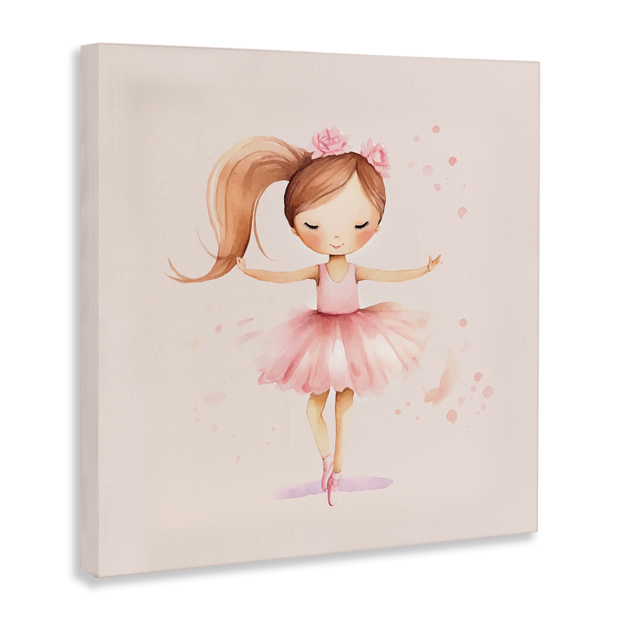Stupell Industries Little Dancer Girl People Painting Wrapped Canvas Art Print Wall Art, 36 x 36