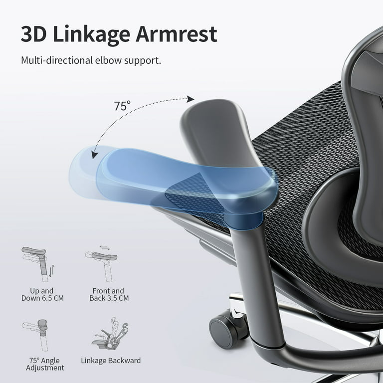  SIHOO Doro C300 Ergonomic Office Chair with Ultra Soft 3D  Armrests, Dynamic Lumbar Support for Home Office Chair, Adjustable Backrest  Desk Chair, Swivel Big and Tall Computer Chair Black : Home