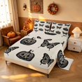 thumbnail image 2 of Homewish Hippie Butterfly Queen Sheets, Halloween Pumpkin Queen Sheet Sets, Beige Black, 4 Pieces (1 Flat Sheet, 1 Fitted Sheet and 2 Pillowcases), 2 of 5