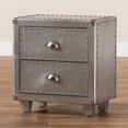 thumbnail image 4 of Baxton Studio Davet Silver Metal 2-Drawer End Table, 4 of 9