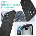 thumbnail image 4 of Phone Case for Apple iPhone 15 Plus (6.7") Invisible Stand Circle Ring Kickstand Clear Hybrid TPU Shockproof [Compatible with MagSafe] Cover [Black], 4 of 8
