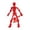 A006- Red, variant on Skeleton Action Figure Halloween Decor Black Posable Figure with Interchangeable Accessories Toys Weapon Set Spooky Decor for Halloween Party Decorations Home Desk Display Single