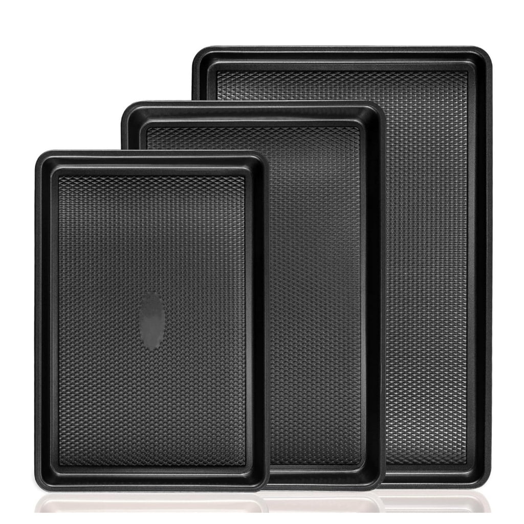 Premium 3-Piece Nonstick Baking Sheet Set, Textured Cookie Pans