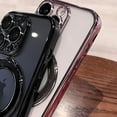 thumbnail image 3 of for iPhone Case,[Compatible with MagSafe] Ring Stand Holder Kickstand Electroplated Bumper Camera Lens Protection Clear Soft Shockproof Cover Phone Case (Purple,iPhone 12 Pro), 3 of 5