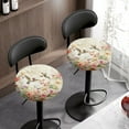 thumbnail image 3 of ZIATUBLE Flower Hummingbird Barstool Covers Slipcovers Washable Round Stool Covers with Padding 14-16 Inch Polyester Round Stool Slipcover 2 Packs Comfortable Circle Bar Stool Covers, 3 of 6