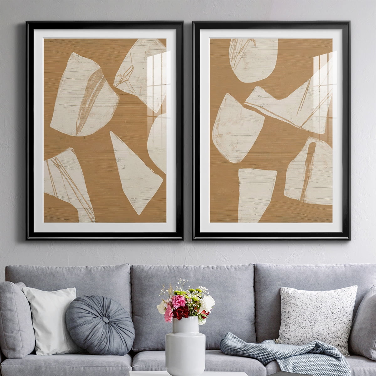 Wexford Home Piecemeal I Premium Framed Print, 18.5" x 24.5" - Ready to Hang, Black (Set of 2)