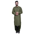 thumbnail image 1 of Atasi Mens Rayon Pathani Kurta Solid Salwar Set Printed Punjabi Kurta for Men, 1 of 5