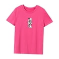 thumbnail image 3 of Camiseta para mujer Ropa deportiva de verano Camiseta cómoda con cuello redondo para oficina en la calle Rosa Rosa, 3 of 7