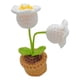 thumbnail image 2 of Decoración de maceta de ganchillo hecha a mano - Planta de rosas tejida para salpicadero de coche, oficina, decoración del hogar - Mini flores de simulación de lana, 2 of 3