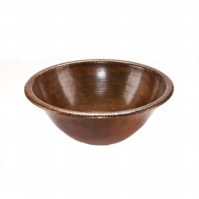 Premier Copper Products LR17RDB Round Self Rimming Hammered Copper Sink - Oil Rubbed Bronze