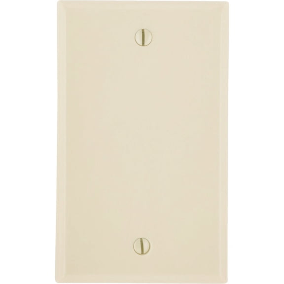 Leviton 84014 1-Gang Blank Wall Plate, Standard Size Cover, Box Mount, Ivory