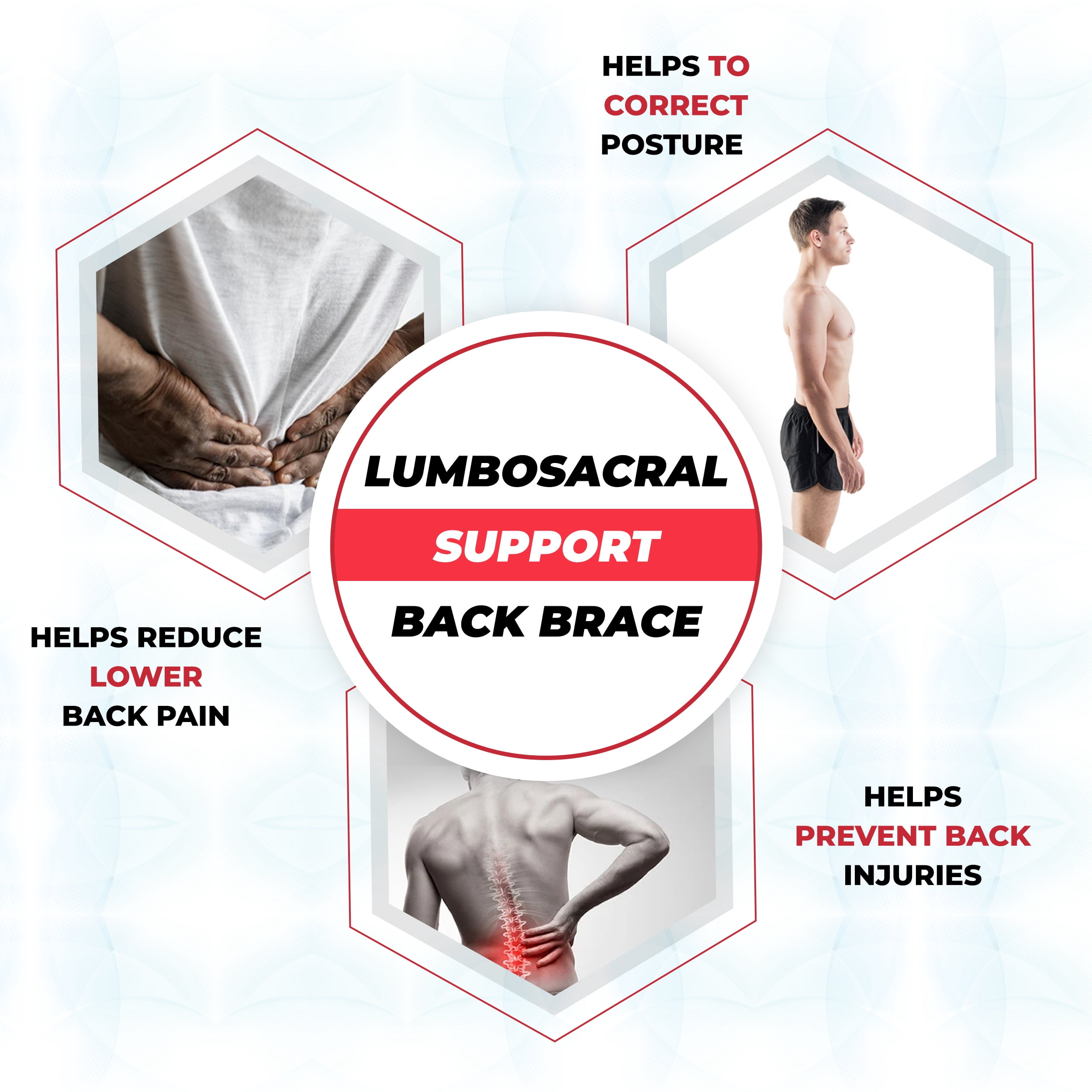MAXAR Work Belt, Industrial Lumbosacral Support Back Brace (Economy Without Suspenders)
