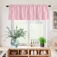 thumbnail image 5 of 3 Piece Kitchen Curtains and Valances Set Pink White Stripes Cafe Curtains 24 Inch Length Simple Geometric Modern Monochrome Valance & Tier Curtain for Living Room Bedroom Window 54"x18"+27"x24"*2, 5 of 6