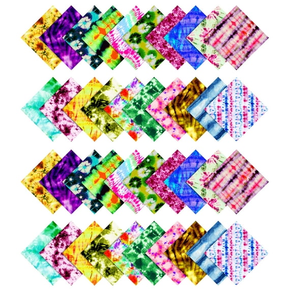 Soimoi Tie Dye Print Precut 5-inch Cotton Fabric Quilting Squares Charm Pack DIY Patchwork Sewing Craft IY-Pink