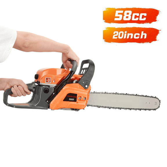 Aqmeifen 20" Gas Chainsaw 2-Stroke 58CC Cordless Chainsaw for Farm, Garden and Ranch for Cutting Wood