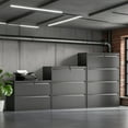 thumbnail image 2 of 4 Drawer Lateral File Cabinet with Lock, Metal Filing Cabinet for Home Office, Metal Filing Storage Vertical Cabinets, Printer Stand, Fits A4/Letter/Legal Size File Folders(Black), 2 of 9