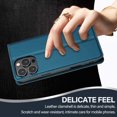 thumbnail image 6 of Allytechgroup Flip Wallet Case for iPhone 16 Pro with Credit Card Slot, PU Leather Slim Phone Case for Women Men with Stand Shockproof Protective Back Cover for Apple iPhone 16 Pro, Blue, 6 of 6