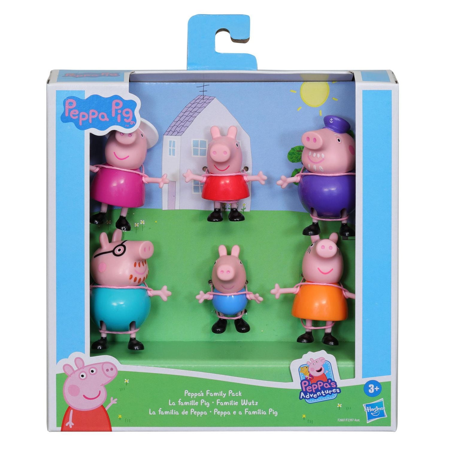 Peppa Pig Peppa's Adventures Peppa's Family Figure 6-Pack Toy, 6 Family Figures in Their Iconic Outfits, Ages 3 and up