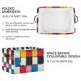 thumbnail image 2 of Yayeee Canvas Storage Basket with Handles for Shelves Fabric Bins Closet Organizer, White Checkered Pattern, 2 of 8