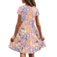 thumbnail image 5 of Uourmeti Koala Kids Dresses Little Girls Cute Short Sleeve Midi Dress Summer Lemon Casual Crew Neck Swing Dresses with Pockets, 5 of 6