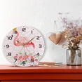 thumbnail image 6 of Dreamtimes Pink Flamingo Wall Clock, 10 Inch Silent Non Ticking Round Clock Oil Painting Clock Easy to Read Clock for Living Room Bedroom Bathroom Home Decor, 6 of 7