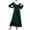 Army Green, variant on Fesfesfes Women's Spring Dresses For Women Mu-slim Robe Dress Solid Color Long Sleeve Dress