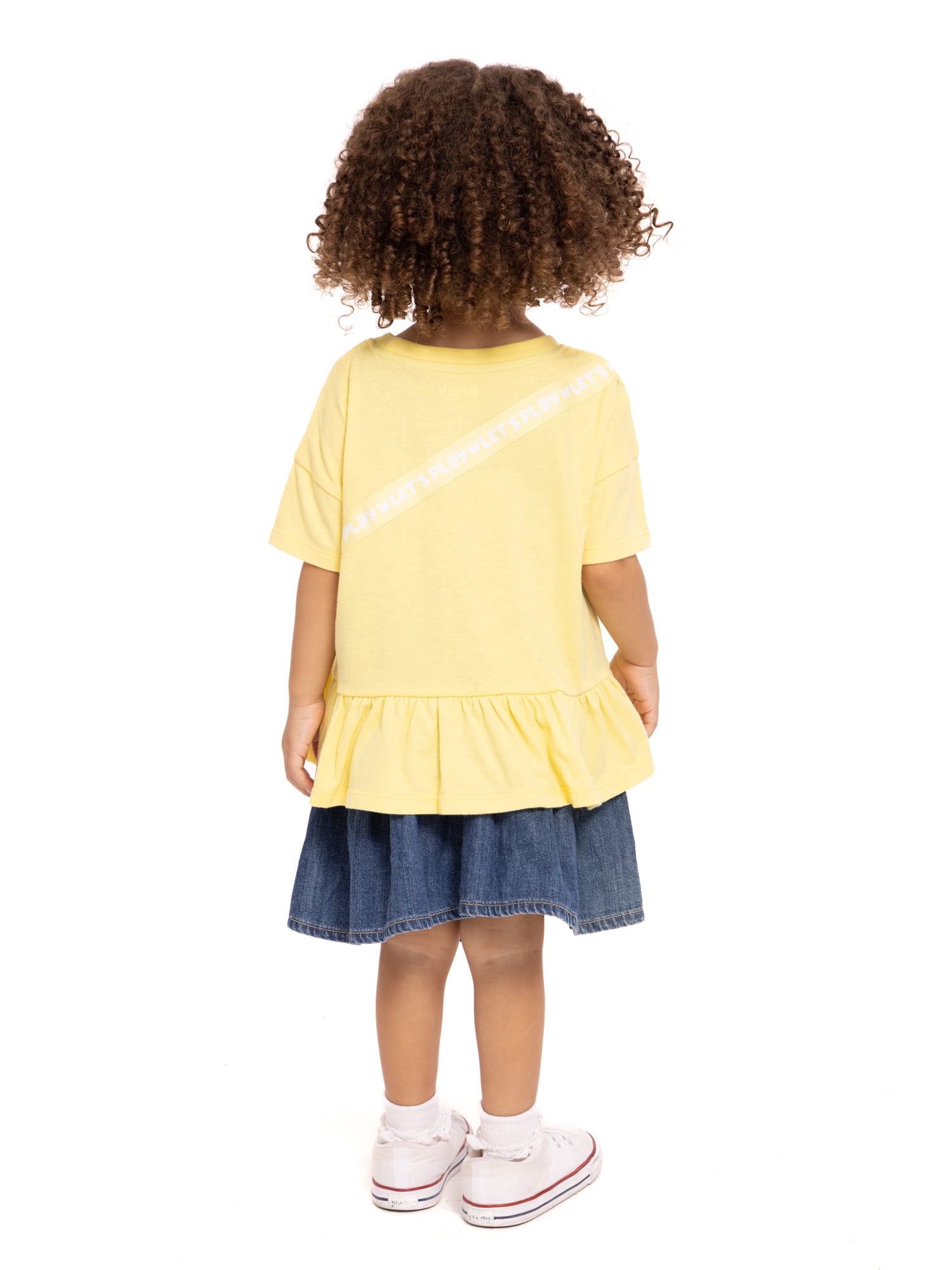 Bluey Toddler Girls Short Sleeve Peplum Tee with 3-D Bag, Sizes 12M-5T