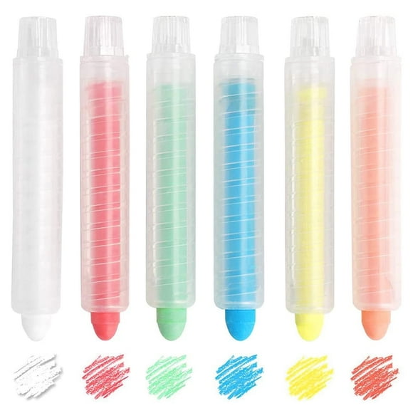 CNKOO 6-12 PCS Dustless Twistable Chalk Non-Toxic Colored Chalk 1.0mm Tip Art Tool for Chalkboard Blackboard Kids Children Drawing Writing