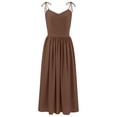 thumbnail image 4 of Elara Women's Lace Up Long Dress Summer High Waistline Spaghetti Strap Dress, 4 of 5