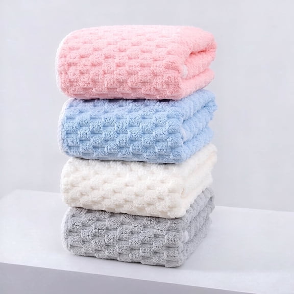 4 Pack Microfiber Bath Towel Set, Large Super Absorbent Quick Dry Ultra Soft Waffle Towels, for Hotel Bathroom Spa Gym Travel, 4 Multicolor