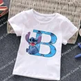 thumbnail image 3 of Camiseta de algodón con letras ABCD de Stitch para niños, camisetas combinadas, camisetas de dibujos animados Kawaii, ropa informal para niños y niñas, camisetas Harajuku para niños y niñas, 3 of 5