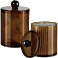 thumbnail image 1 of SheeChung - Paquete de 2 tarros de boticario de plástico transparente pequeños de 12 oz - Dispensador de hisopos de algodón - Recipiente de almacenamiento para tocador de baño - Recipiente acrílico, 1 of 8